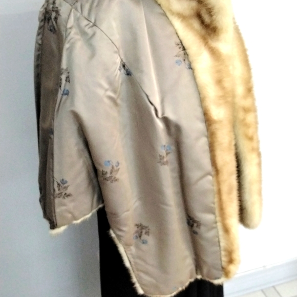 Vintage 1950's - 1960's Blonde Mink Stole with shawl collar - Picture 10 of 16